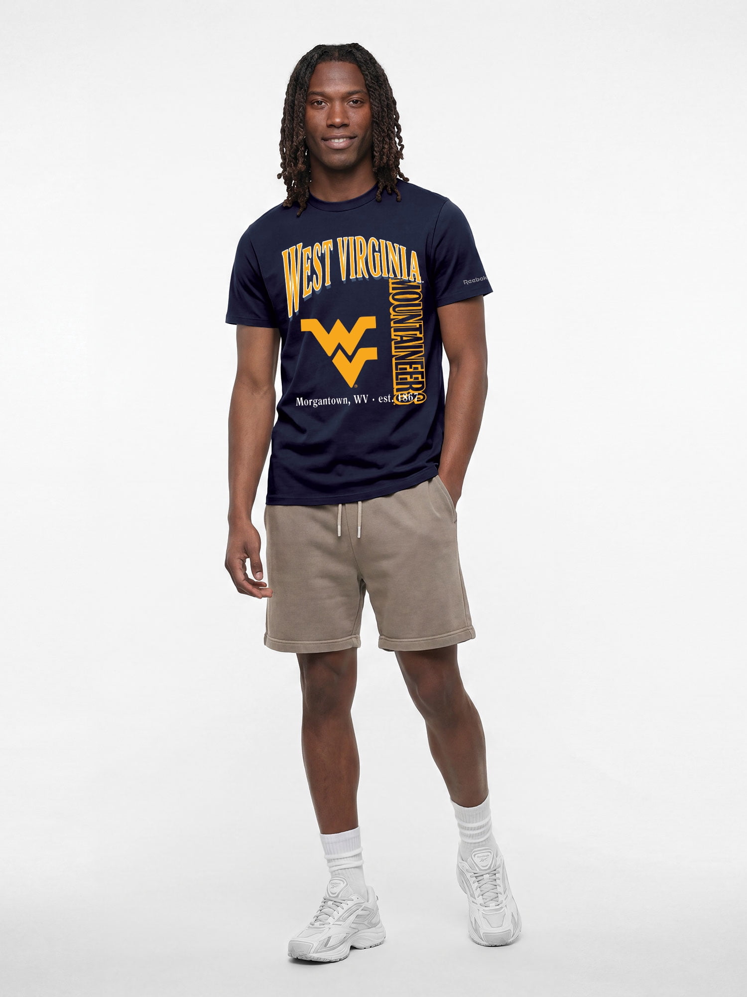 West Virginia Mountaineers Reebok Mens Crew Neck Short Sleeve T-Shirt