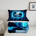 thumbnail image 5 of Erosebridal Soccer Comforter Set Queen Size Football Games Bedding Set Blue Geometric Stripes Comforter Sports Theme Quilt Set, 5 of 7