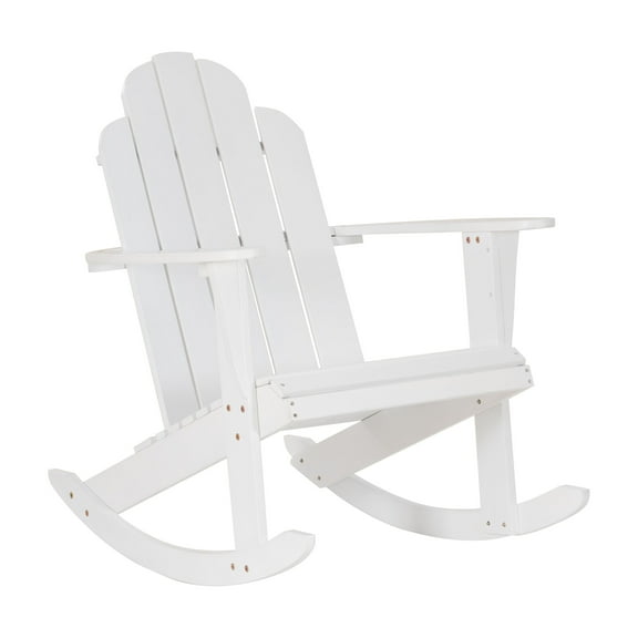 Linon Brookhaven Outdoor Adirondack Rocking Chair, White