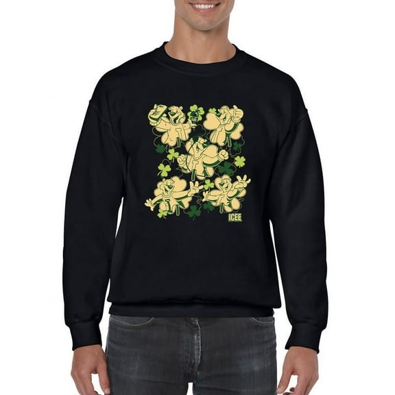 Fun, Festive, And Shamrock-Themed ICEE Bear Men's Sweatshirt