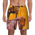 thumbnail image 2 of Picia Cliff Western Cowboy pattern Mens Swim Trunks with Compression Liner Stretch Beach Shorts Quick Dry with Zipper Pockets No-Chafing Board Shorts-Medium, 2 of 9