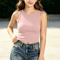 thumbnail image 7 of akafmk Teen Girls Tank Tops Ribbed Knit Crop Tops Slim Crewneck Casual Summer Sleeveless Tops 9-14 Years, 7 of 7