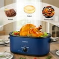 thumbnail image 4 of Costway 22QT Electric Roaster Oven with Visible & Self-Basting Lid, Removable Pan & Rack Navy, 4 of 9