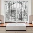 thumbnail image 2 of Ambesonne Italy Kitchen Curtains, Valley Winery House Art, 55"x45", Pale Grey Black, 2 of 3
