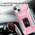 thumbnail image 6 of Allytech Shockproof Back Case for Apple iPhone 13, Military Grade Protective With Ring Holder Stand Compatible with Car Mount Anti-slip Hybrid Rugged Bumper Phone Cover for Men Boys -Rosegold, 6 of 8