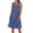 Blue, variant on Women's Breezy Linen Dress Pocket Relaxed Fit Shift Dress Sleeveless Loose Summer Dresses for Weekend XXL,Wine