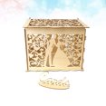 thumbnail image 3 of Wooden Wedding Storage Box DIY Wedding Supplies Box for Wedding Party (1 Key + 12 Rubber Rings, Large Size), 3 of 7