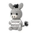 thumbnail image 2 of Handmade Crochet Donkey Doll Knitted Animal Figurine with Printed Message Card Small Desk Shelf Decorative Plush Style Accent, 2 of 4