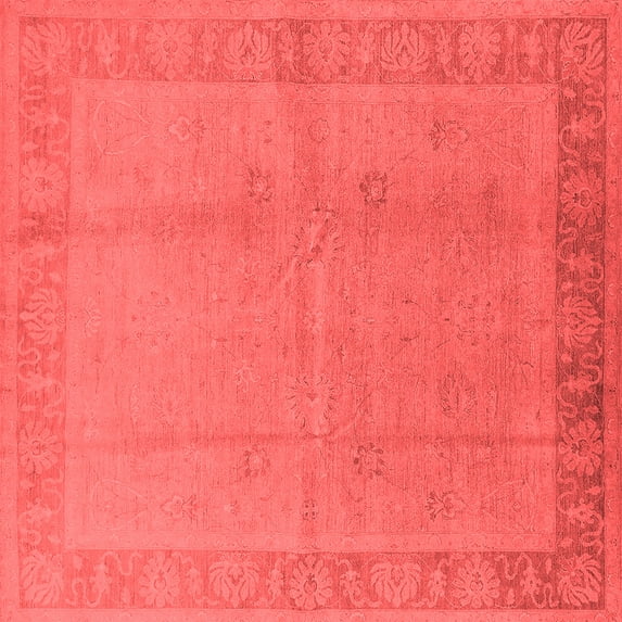 Ahgly Company Indoor Square Oriental Red Traditional Area Rugs, 6' Square