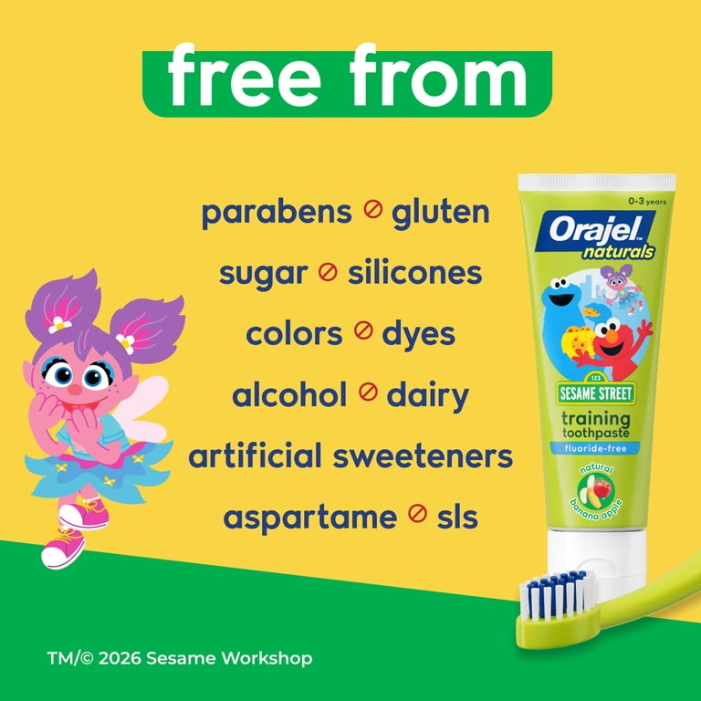 Orajel Kids Elmo Training Toothpaste Fluoride-Free, 1oz with 1 Kid