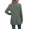 thumbnail image 4 of Womens Tunic Tops Turtleneck Long Sleeve Side Split High Low Lightweight Sweaters, 4 of 5