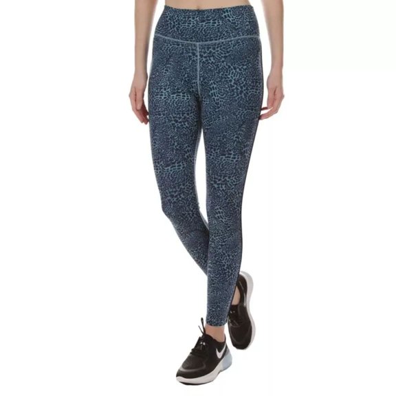 Nike One Leopard Tight Fit Leggings Cerulean Blue CK3072-424 Women's Size XS
