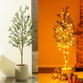 thumbnail image 6 of DR.Planzen 5ft Artificial Olive Tree Indoor, Tall Faux Olive Tree, Artificial Plants with Natural Wood Trunk and Lifelike Fruits for Home Office Decor, 6 of 12