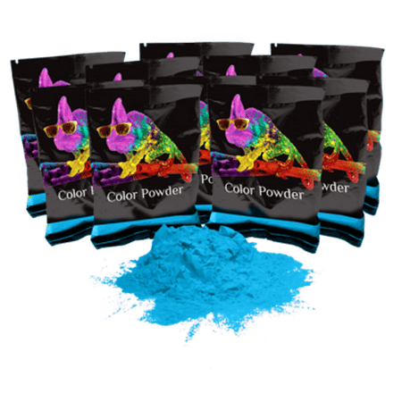 Gender Reveal Holi Color Powder - 10 pack 70g - Blue - Safe, Non-Toxic