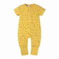 thumbnail image 2 of IROINNID On Sale Cotton Neutral Onesies Summer Newborn Baby Girls Boys Bodysuit Short Sleeve Printed Zipper One-piece Romper Jumpsuit,Yellow, 2 of 3