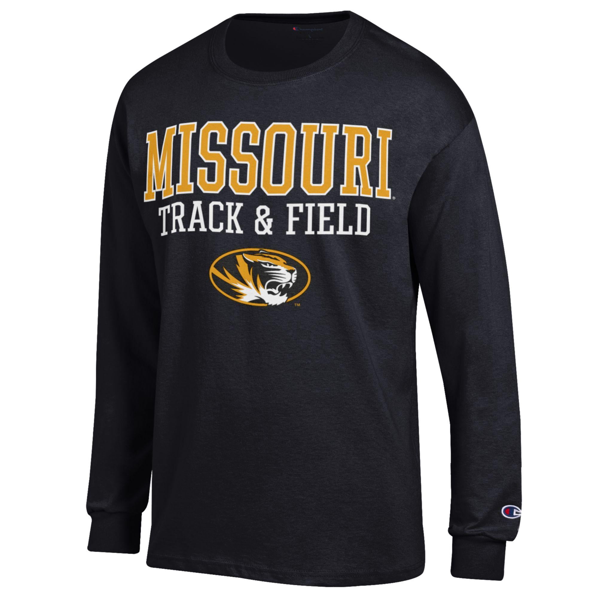 Men's Champion  Black Missouri Tigers Track & Field Stack Long Sleeve T-Shirt