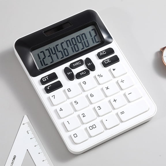 Desktop Calculator 12 Digit with Solar Power and LCD Display Big Buttons, for Home, Office,, Class and Business, Small Basic Calculators for Desk