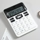 thumbnail image 4 of Calculadora de doble uso con batería solar, 12 dígitos, portátil, botones grandes, uso para estudio/negocios/ oficina, blanco, 4 of 8