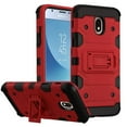 thumbnail image 1 of Kaleidio Case For Samsung Galaxy J3 Eclipse 2, J3 Orbit, J3 Aura, Sol 3, J3 Prime 2 [Tank Armor] Lightweight Impact Shockproof Hybrid [Kickstand] Cover w/ Overbrawn Prying Tool [Red/Black], 1 of 7