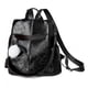 thumbnail image 1 of Mochila para Mujer (Negro, con Adornos de Bolas de Piel), Mochila para Mujer de PU, Bolso de Viaje de Cuero antirrobo Impermeable con Cremallera Oculta para Mujer, 1 of 5