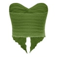 thumbnail image 2 of Fortune Women Twist Front Split Tube Tops Sleeveless Off Shoulder Open Front Crop Top, 2 of 5