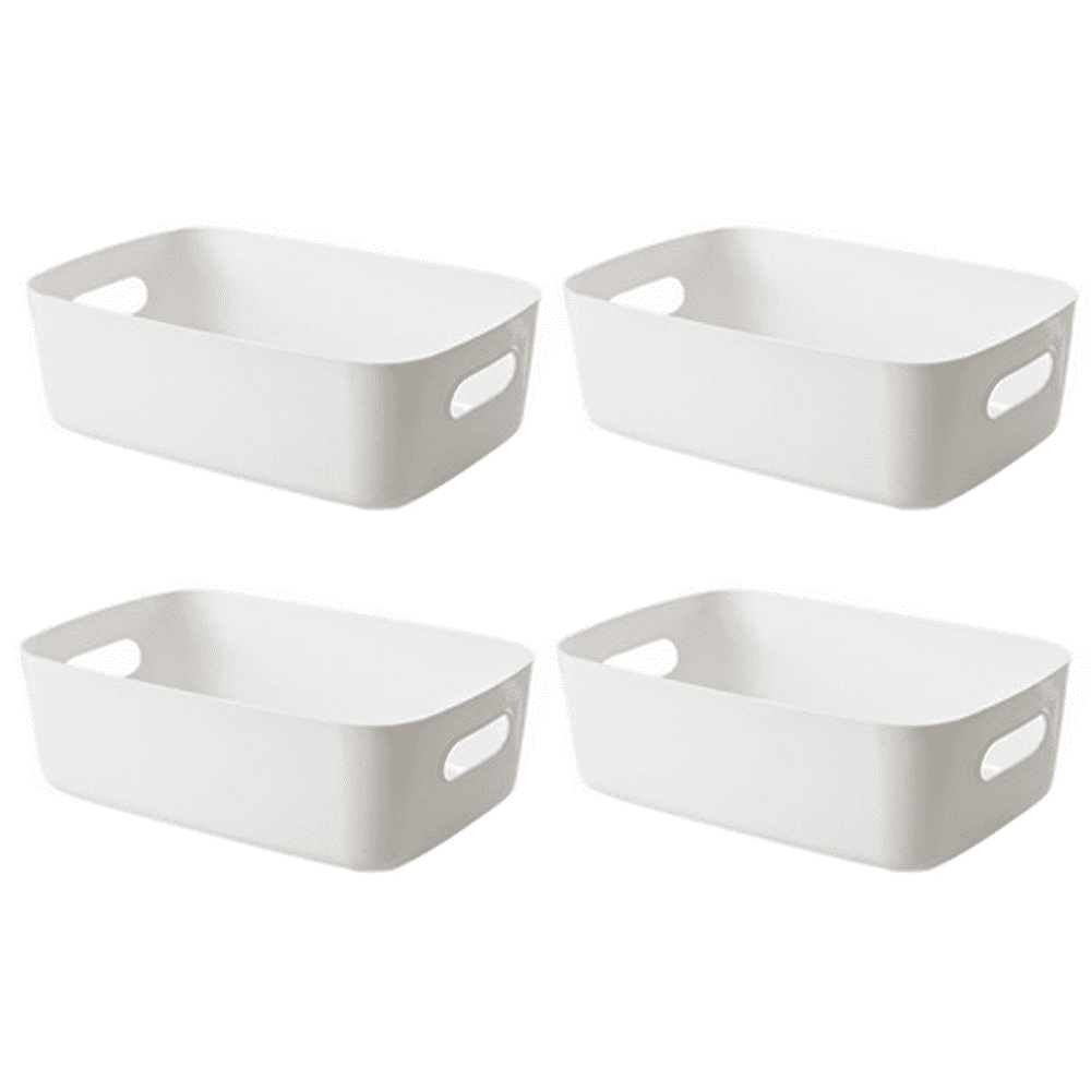 White Storage Bin with Handles,Large Capacity Organizer,MultiUse