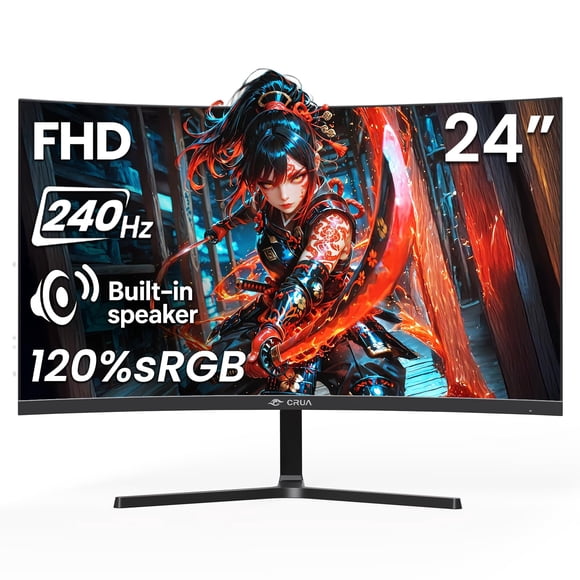 Monitor gaming curvo CRUA de 24" 240 Hz FHD 120% sRGB