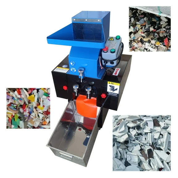 Blue Plastic Shredder Machine Steel Material Bottle Granulator Crusher Commercial 220V 2.2KW