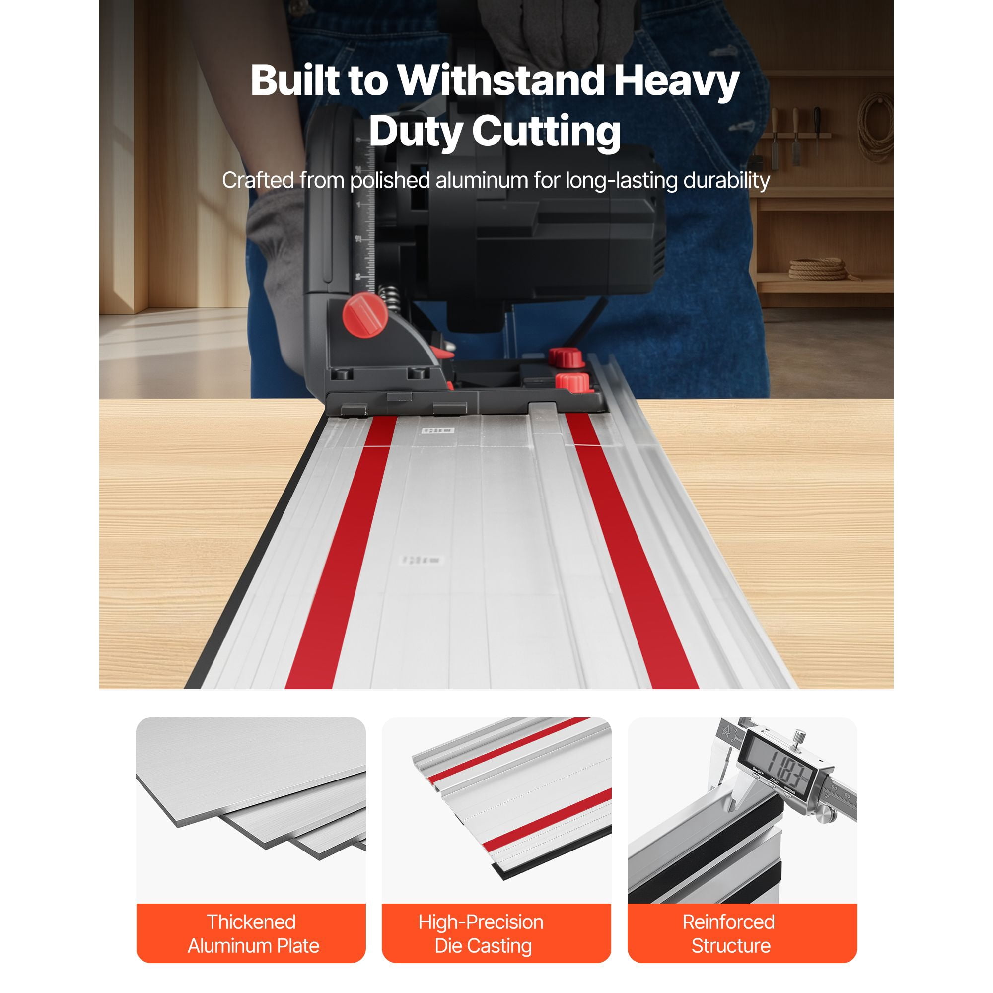 Track Saw Guide Rail 55 Inch Set 2 x 27.5 Inch Aluminum for Makita Festool WEN