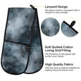 thumbnail image 2 of Yayeee Double Oven Mitt Kitchen Heat Resistant Baking 35" x7" Quilted Cotton Glove, Watercolor Sky Pattern, 2 of 6