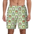 thumbnail image 2 of Picia Cute Chubby Frog pattern Mens Swim Trunks with Compression Liner Stretch Beach Shorts Quick Dry with Zipper Pockets No-Chafing Board Shorts-Large, 2 of 9