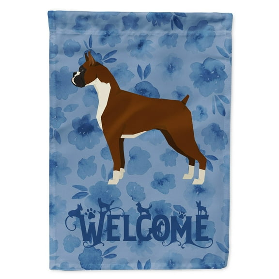Carolines Treasures CK6230CHF Boxer Welcome Flag Canvas House Size Large multicolor