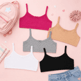 thumbnail image 2 of Wunder Girl Girls Training Bra 5 Pack Cotton Stretch Crop Cami Bralette, 2 of 6