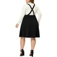 thumbnail image 3 of MODA NOVA Juniors Plus Size Detachable Strap A-Line Suspender Skirt, 3 of 6