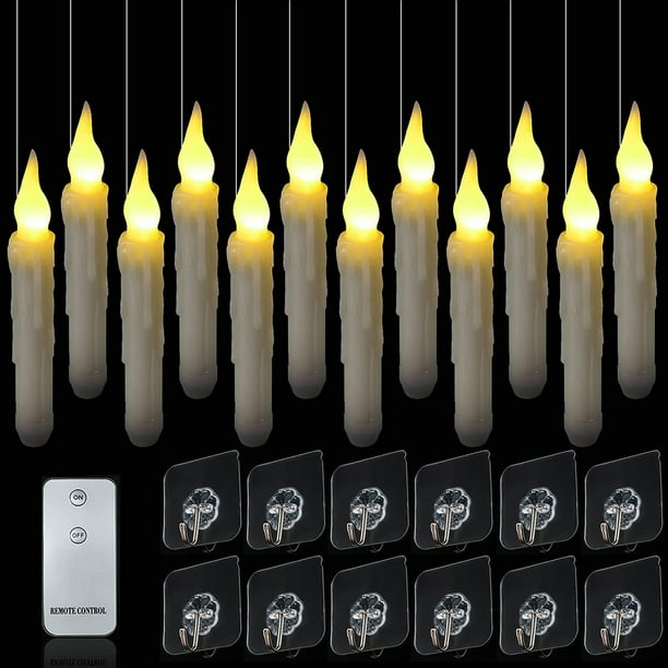 Bougies à LED Fausse Flamme Bougie à Piles Ensembles de Bougies Lot de 3  Imitations de Bougies avec Télécommande Cadeaux de Noël Lumières Pour  Maison Déco : : Luminaires et Éclairage