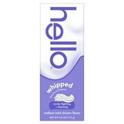 Hello Whipped Fluoride Toothpaste, Minty Foam Toothpaste, Mellow Mint Dream, 4.0 oz