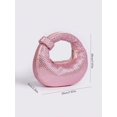 thumbnail image 3 of REMANLAND Women's Satin Rhinestone Crescent Evening Handbag, Pink, 3 of 6