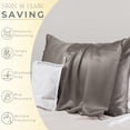 thumbnail image 4 of PROMEED Grey Silk Pillowcase Queen Size - Both Sides 23 Momme Grade 6A+Mulberry Silk Pillow Case Covers for Hair and Skin, Soft and Acne Free (Queen 20"x30", Grey), 4 of 7