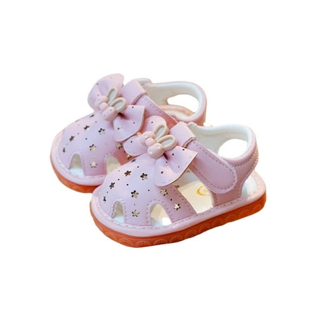 

Tenmix Toddler Kids Flat Sandal Soft Sole Crib Shoes Bowknot Sandals First Walkers Princess Shoe Newborn Comfort Lightweight Pink 4.5C