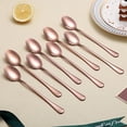 thumbnail image 4 of Copper Long Handle Spoon, Coffee Stirrers, Premium Stainless Steel Coffee Spoons, Ice Tea Spoons, Ice Cream Spoon, Cocktail Stirring Spoons, Tea Spoons, Set of 8 (Rose Gold), 4 of 7
