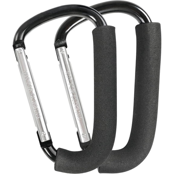 Stroller Hooks, 6.3" Large Stroller Clip, 2 Pack Stroller Hooks for Hanging Bags and Shopping, Stroller Accessories for Mommy, Large Carabiner