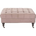 thumbnail image 2 of SAFAVIEH Clark Classic Glam Tufted Cocktail Ottoman w/ Casters, Mushroom Taupe, 2 of 4
