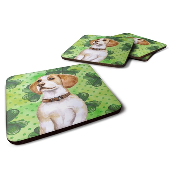 Beagle St Patricks Foam Coaster Set of 4 Green