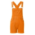 thumbnail image 6 of Riforla Women's Casual Stretch Adjustable Denim Bib Overalls Jeans Short Pants Jumpsuits Womens Jumpsuits Orange XXL, 6 of 6