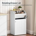 thumbnail image 4 of Trash Cabinet, Freestanding Trash Can Cabinet, Wooden Recycling with Flip Door, 10 Gallon Hidden Kitchen Garbage Can for Kitchen, Living Room, White WB01WT, 4 of 8