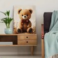 thumbnail image 5 of Qisvanset 12x16 Inch 2D Flat Framed Canvas Art, Earth Tone Teddy Bear Bow Coquette Neutral Boy Nursery Wall Art Decor, 5 of 5