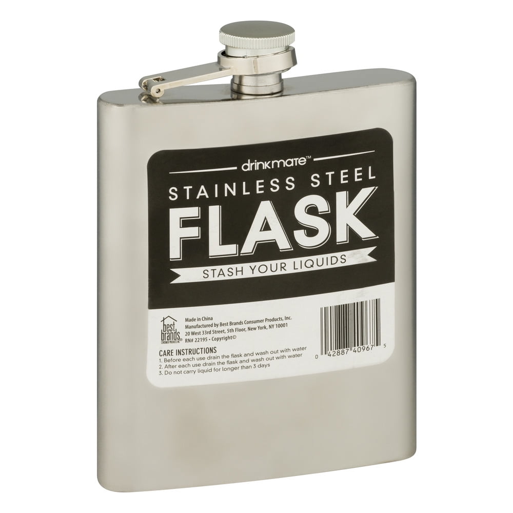 Soft Drinks Stainless Steel Flask, 8 oz 