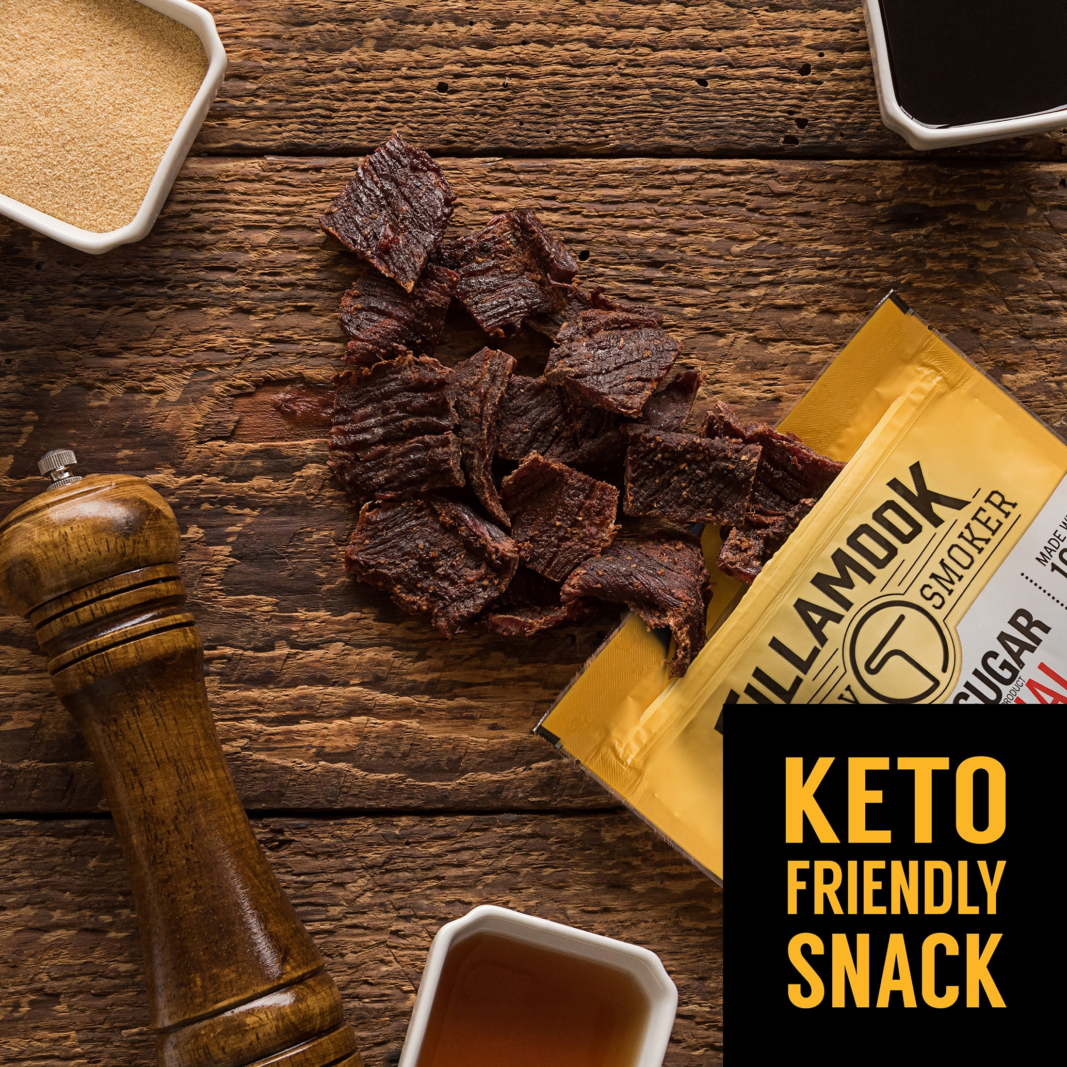 (2 pack) Tillamook Country Smoker Zero Sugar Jerky, Original, 6.5 oz