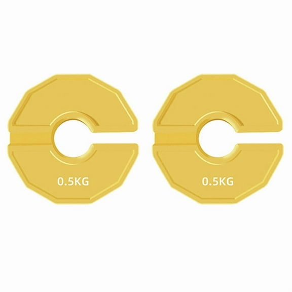 2Pcs Gym Micro-Type Plates Dumbbell Fractional Weight Plate Rubber Add-on Change Yellow 0.5KG