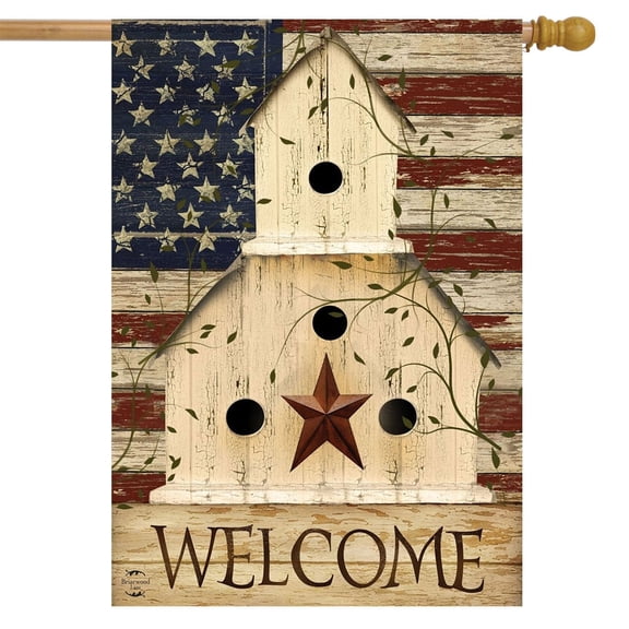 Briarwood Lane Americana Welcome Patriotic House Flag